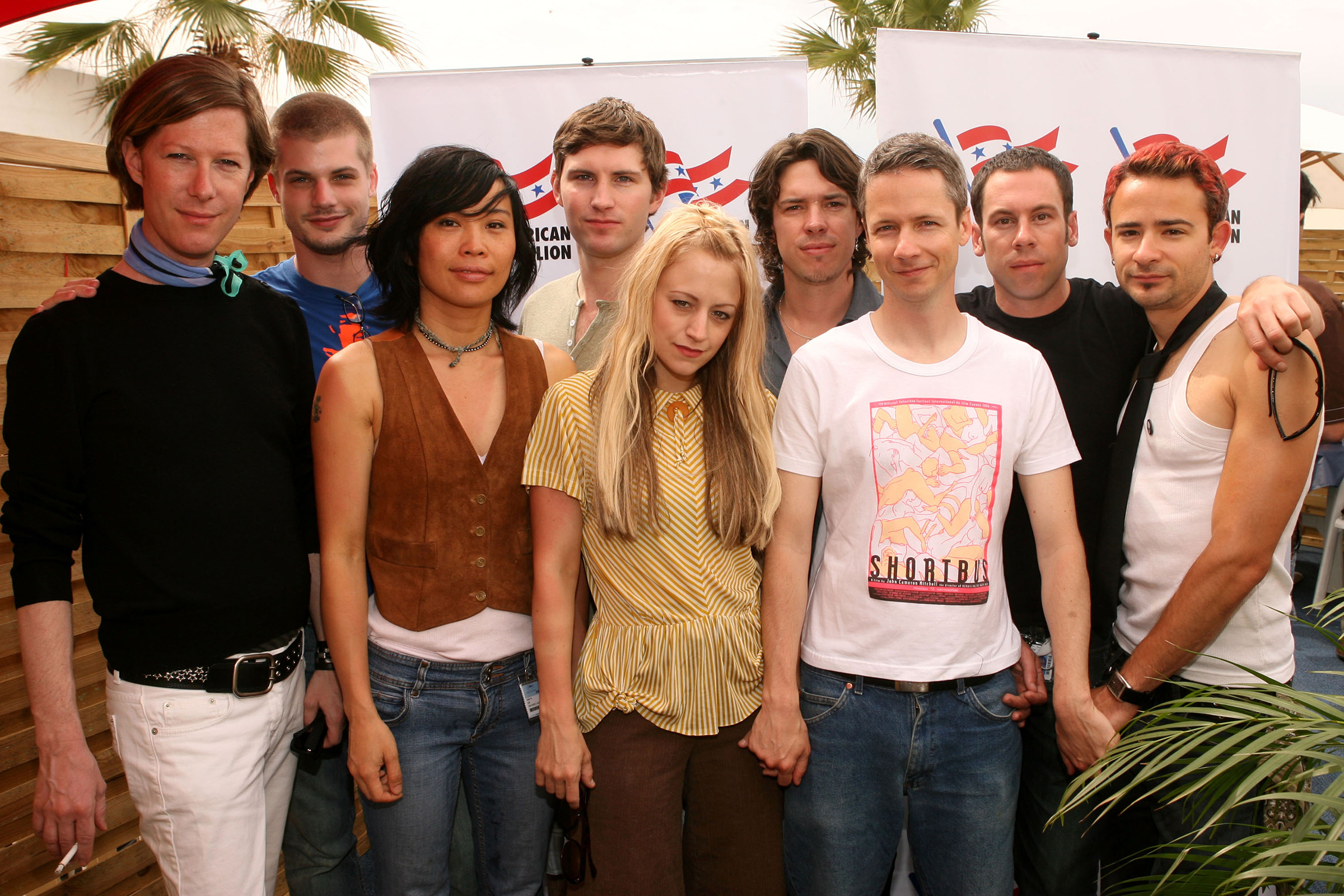 John Cameron Mitchell (third from right) and the cast of "Shortbus" at the 2006 Cannes Film Festival
