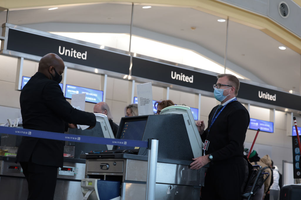 United Airlines check-in area