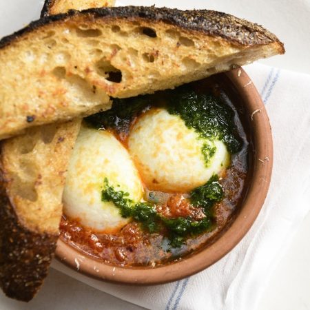 Chef PJ Calapa of Scampi in New York City serves brunch that packs a punch