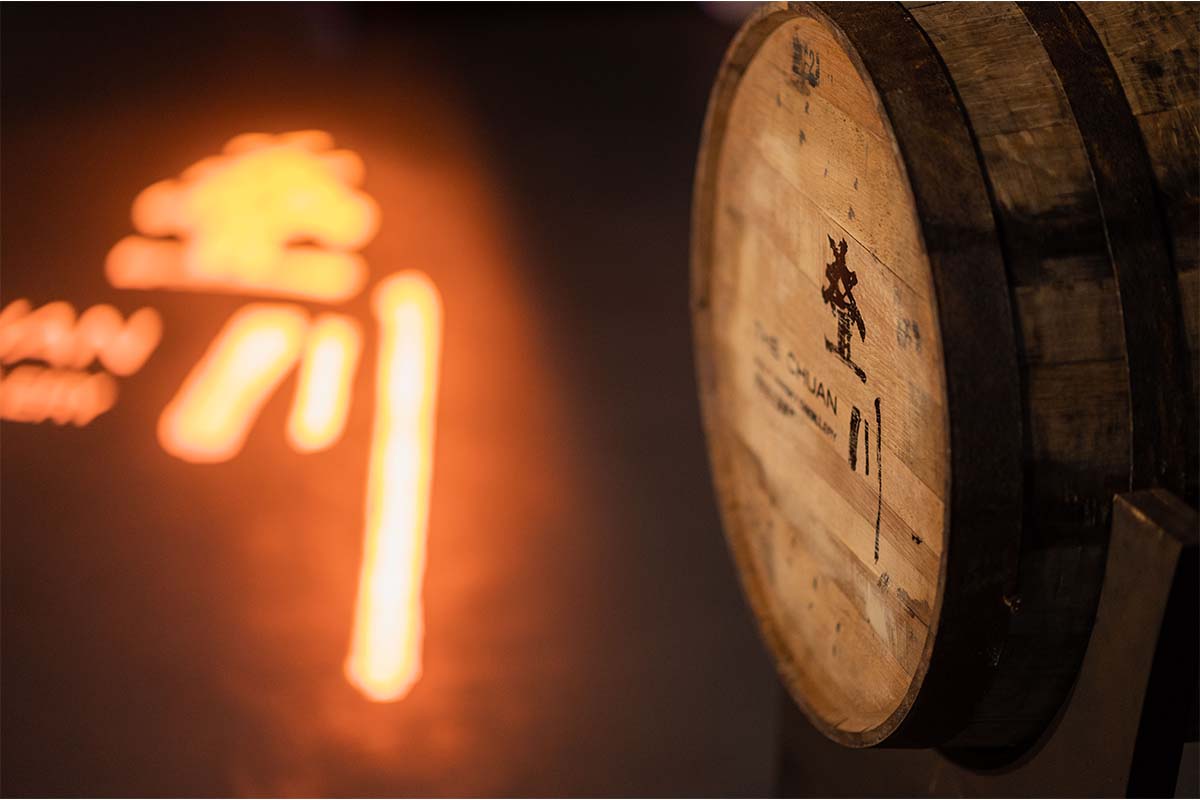 A cask of The Chuan, the inaugural malt whisky release in China from Pernod Ricard