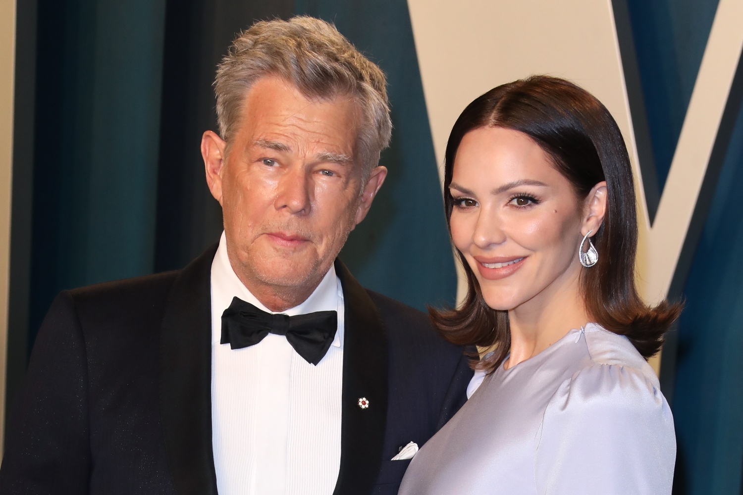 Katharine McPhee and David Foster attend the 2020 Vanity Fair Oscar Party at Wallis Annenberg Center for the Performing Arts on February 09, 2020 in Beverly Hills, California.