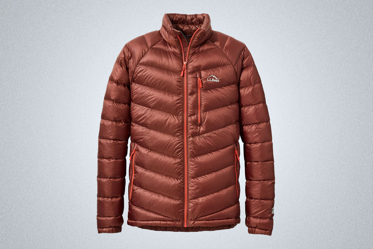 a red down puffer jacket