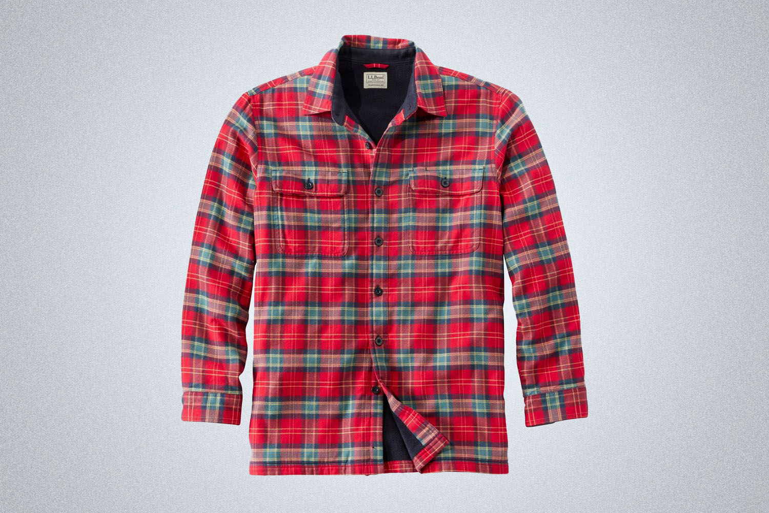 a red plaid lined flannel