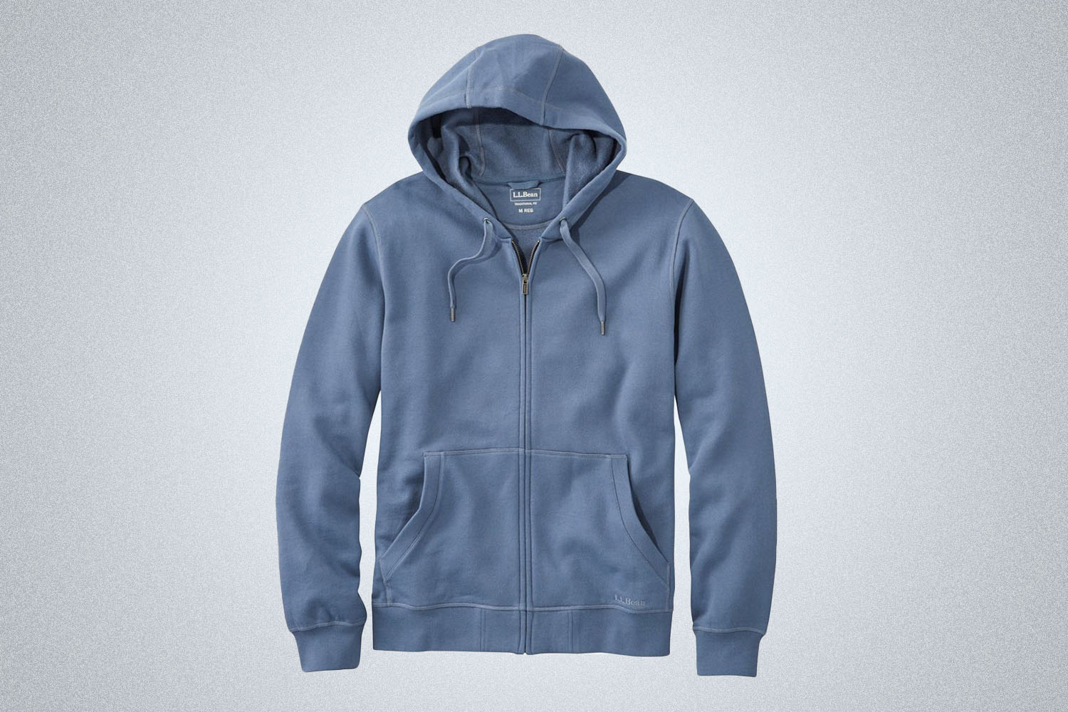 a fully zip blue hoodie