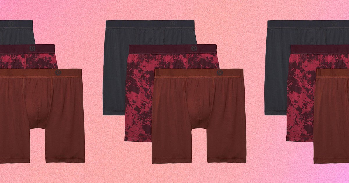 A collage of Lululemon's Always In Motion men's boxers