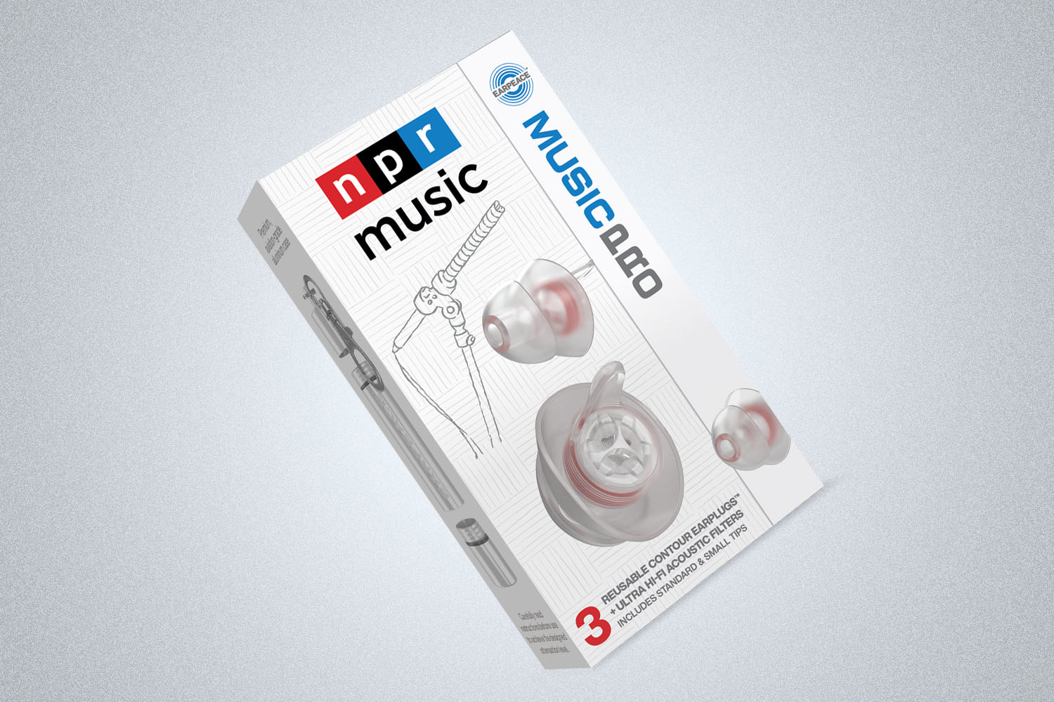 a box of earplugs from NPR music