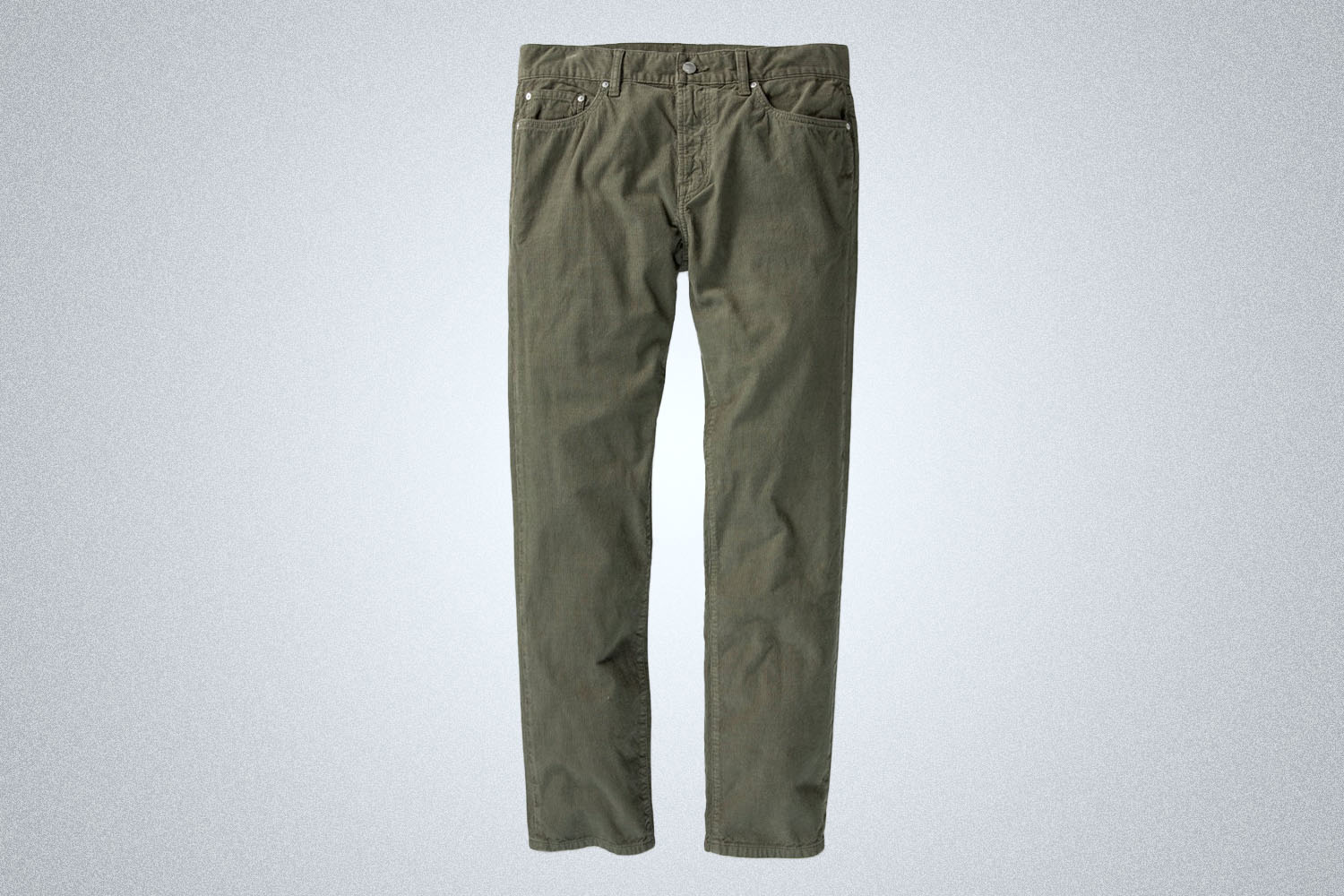 a pair of green cord pants