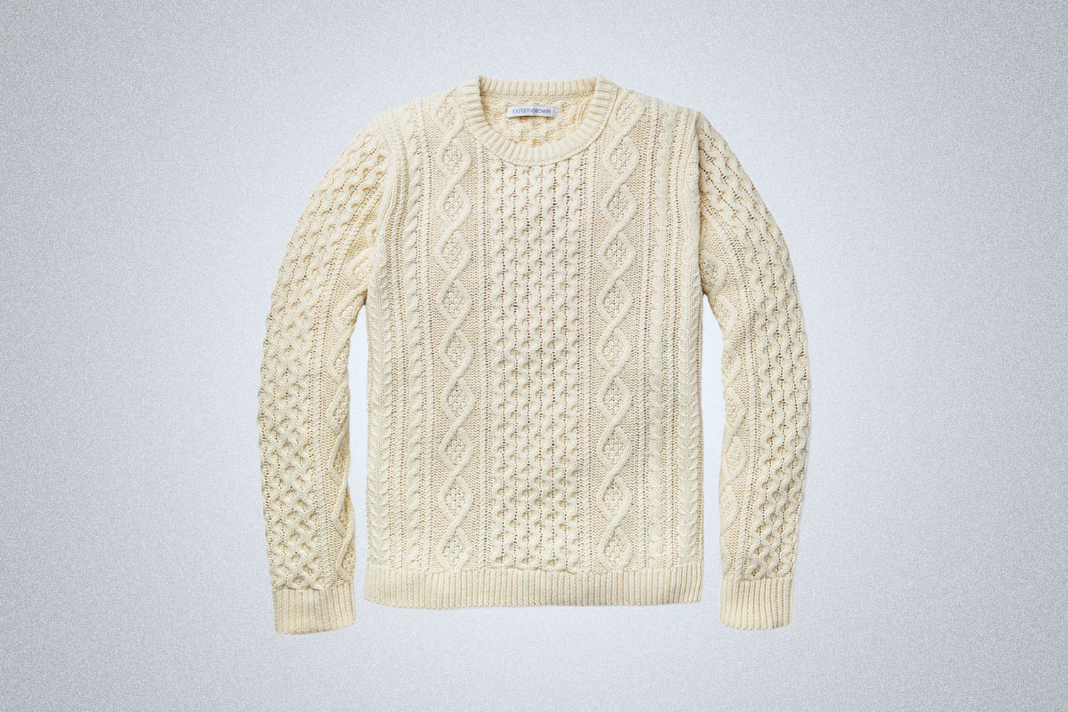 a cream fishermans sweater