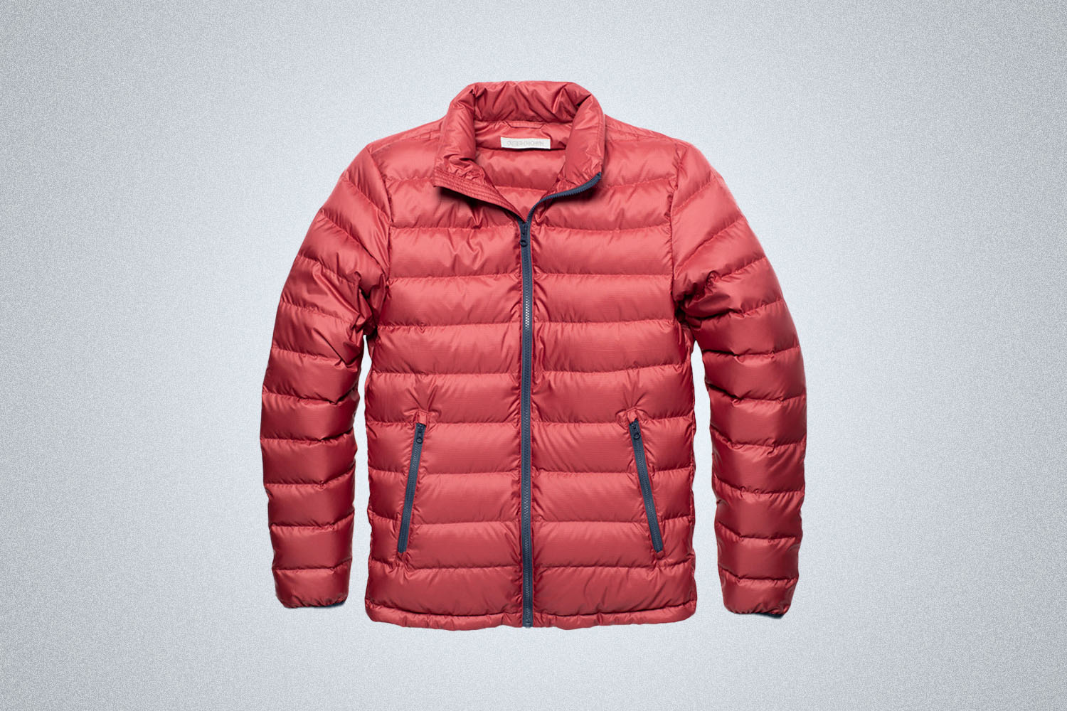 a red puffer jacket