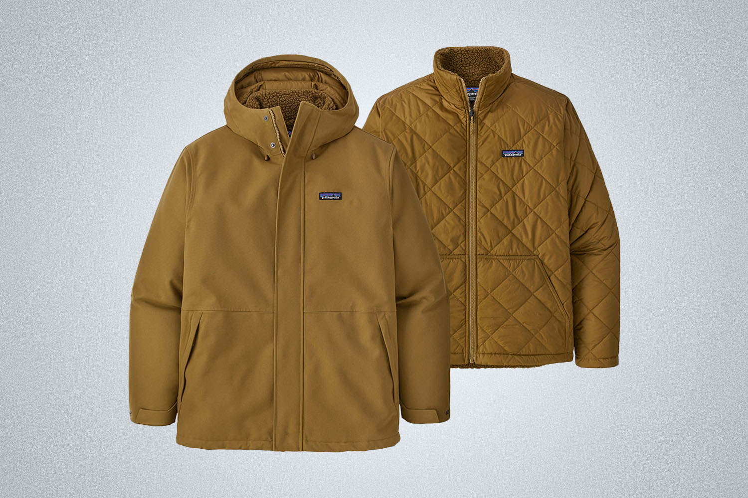 a 3-in-1 jacket on a gray background