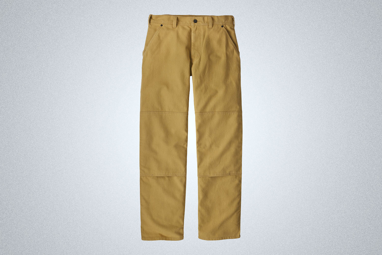 a pari of tan pants on a grey background