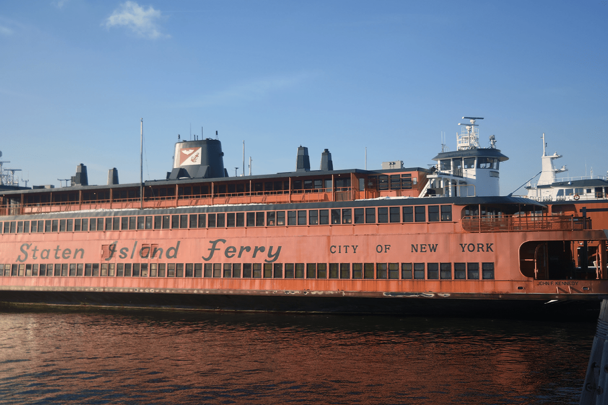 The retired Staten Island Ferry boat, the John F. Kennedy,