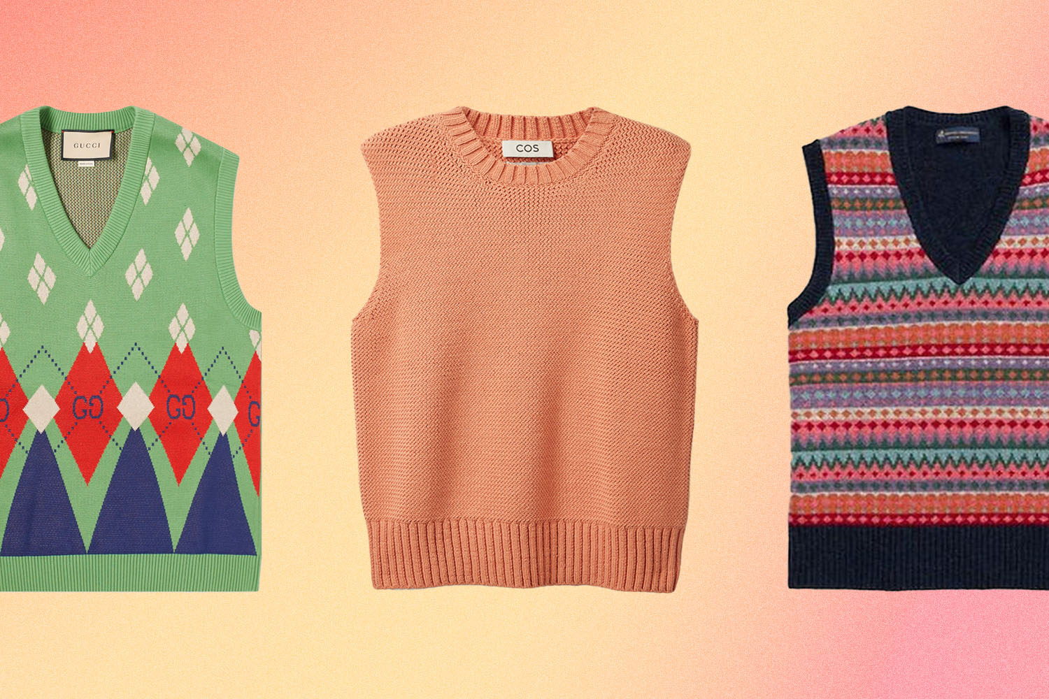 a collage of sweater vests