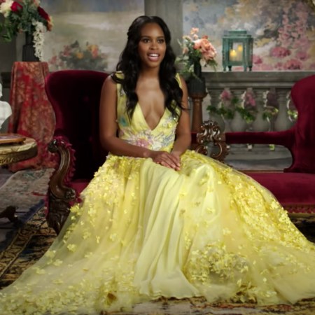 Star Nicole Remy poses in a yellow dress in the trailer for Peacock's new reality dating series "The Courtship"