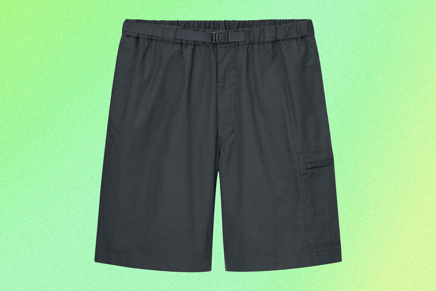 Green belted shorts on a green background