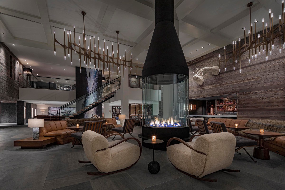 The immaculate lobby of The Hythe, a new hotel in Vail