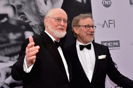 John Williams and Steven Spielberg at the American Film Institute's 44th Life Achievement Award Gala on June 9, 2016. On the occasion of Williams’s 90th birthday, we remember the time the composer met Spielberg in the 1970s.