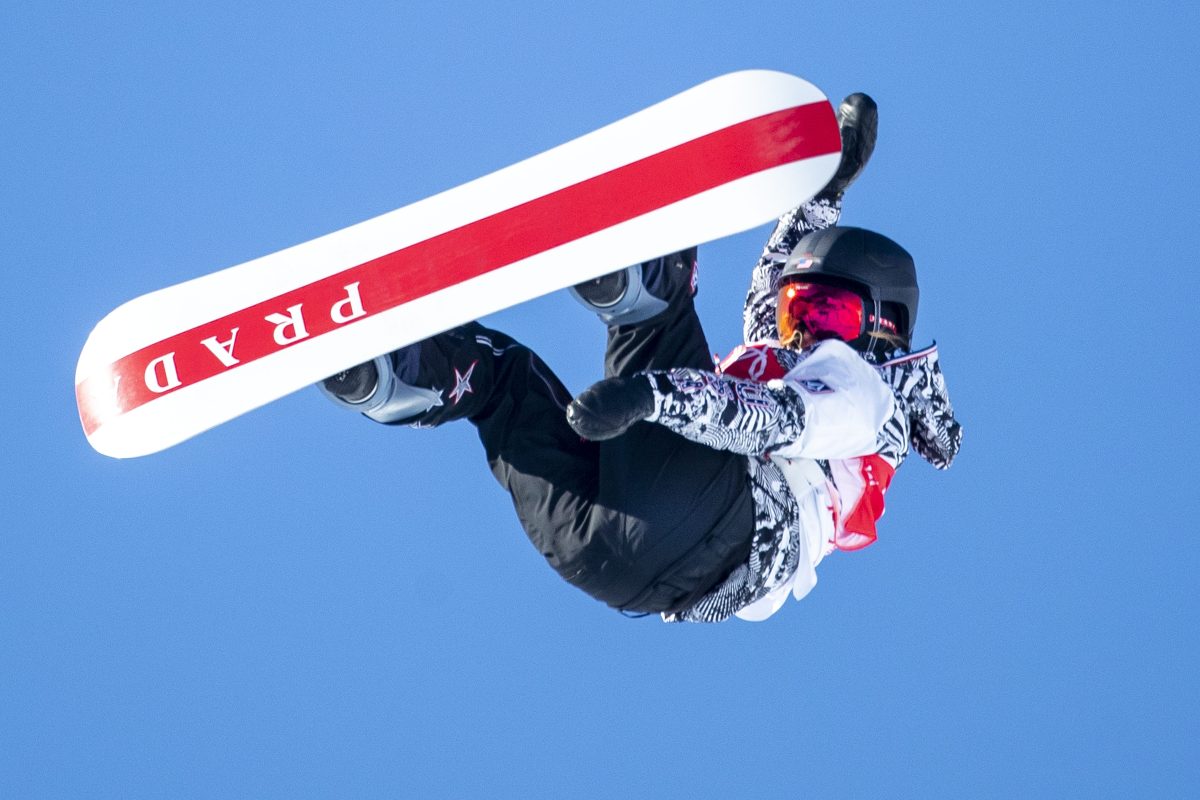 Julia Marino of the U.S. during her silver medal performance in snowboard slopestyle