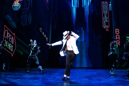 Myles Frost in "MJ The Musical," a new Broadway show that opened on Tuesday, February 1. A Variety reporter claims representatives from the show kicked him out of the premiere after asking about Michael Jackson's sexual abuse allegations.
