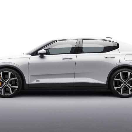 The Polestar 2, an electric car from Volvo and Geely-owned brand Polestar. The car company is running an ad during the Super Bowl, which will be the first time many Americans will have heard of them.