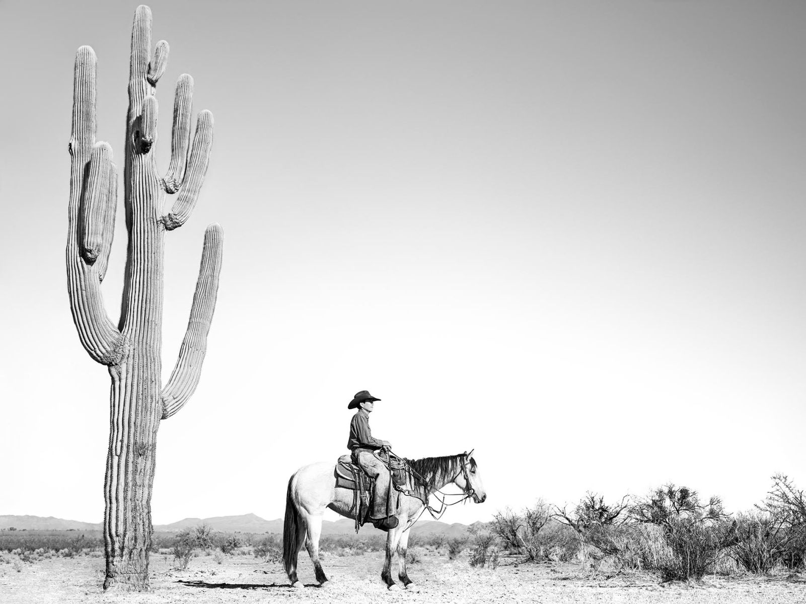 "This is Derrick next to a saguaro. He's one of the greatest guys out there. I mean, he's unbelievable,” Krantz says. "He grew up on Navajo land in very poor conditions with no electricity and no running water. He's just this legend. He's done extremely well in the rodeo world and carved a path for others so they know it's possible. I was amazed that there are Native American people who also are cowboys and ranchers and in the rodeo. I didn't know that. I think most people don't know that. Derrick is really just a tremendous source of inspiration, whether it's for Native Americans or other people.”