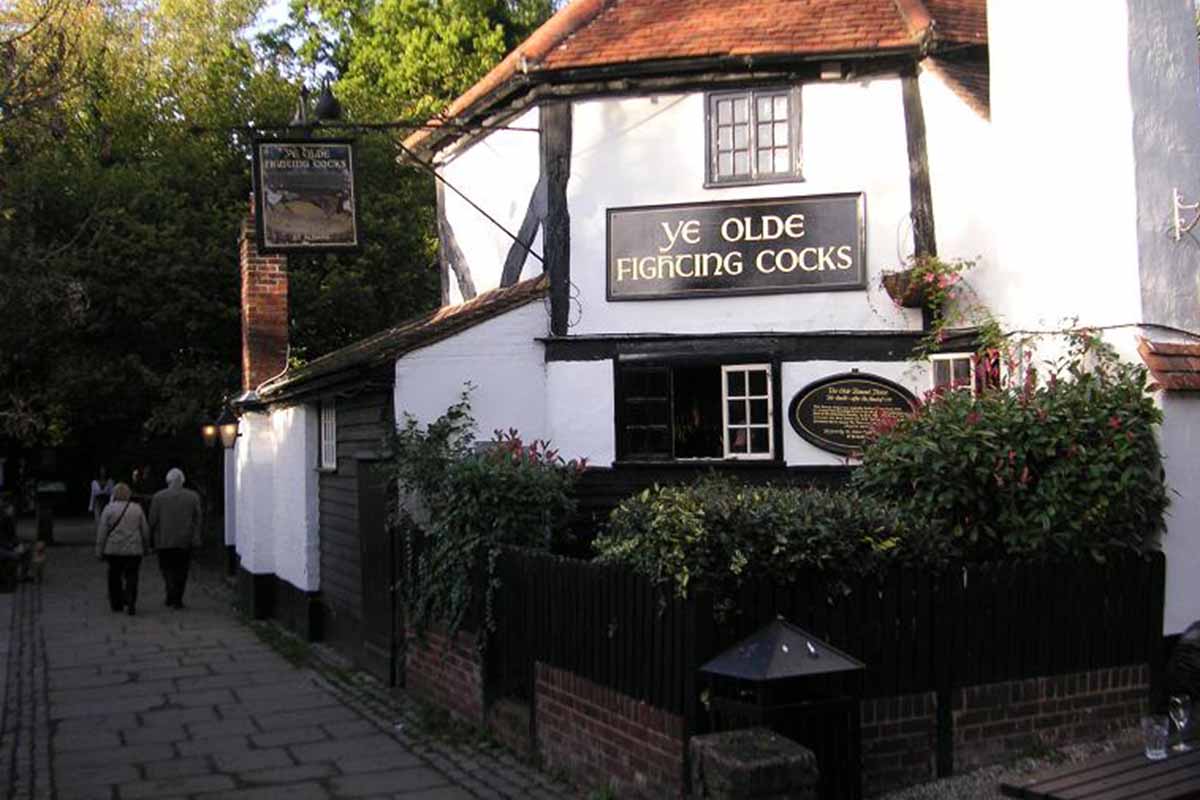 Exterior of Ye Old Fighting Cocks, Britain's oldest pub, which might close down for good