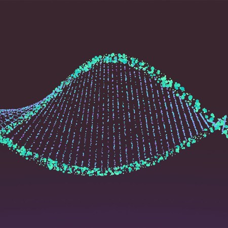 A digital rendering of DNA.