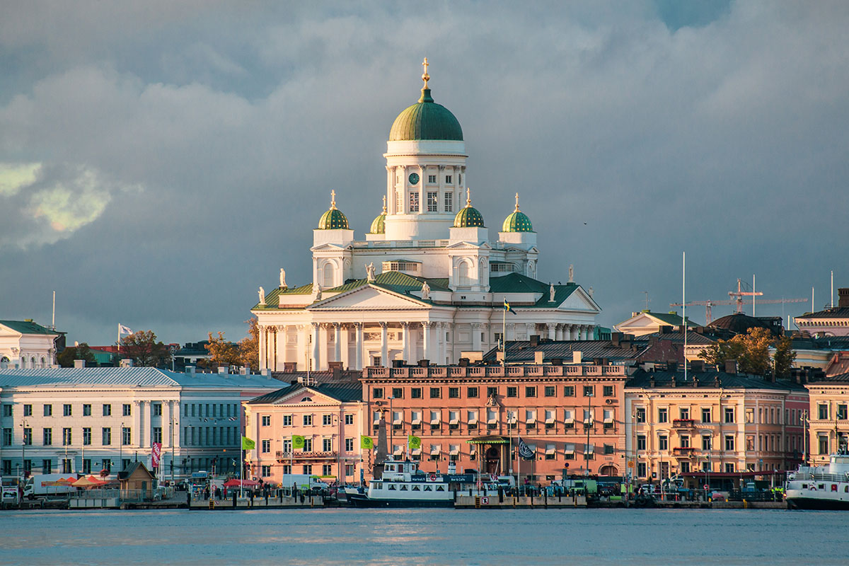 A view of Helsinki from the harbor.