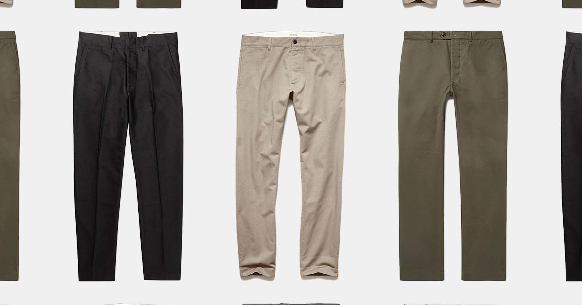 a collage of chinos on a grey background