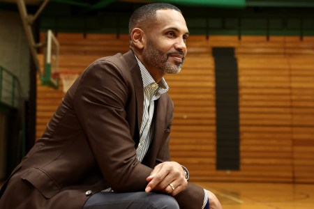 Grant Hill looks on during HBCU practice as part of 2022 All-Star Weekend in Ohio. We interviewed Hill about experiencing NCAA March Madness as a fan, a player and a sportscaster.