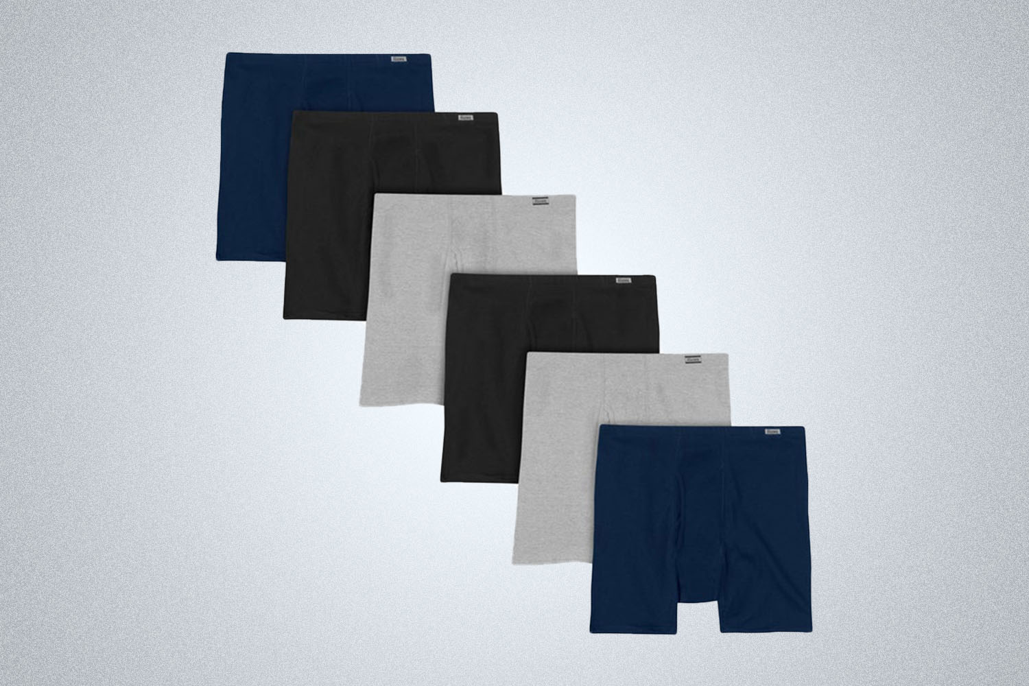 6 pairs of Hanes on a grey background