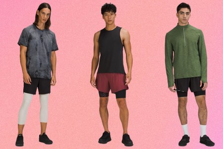 Three models posing in Lululemon gear