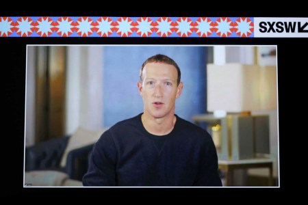 Mark Zuckerberg, via video, speaks at Into the Metaverse: Creators, Commerce and Connection during the 2022 SXSW Conference and Festivals at Austin Convention Center on March 15, 2022 in Austin, Texas. 