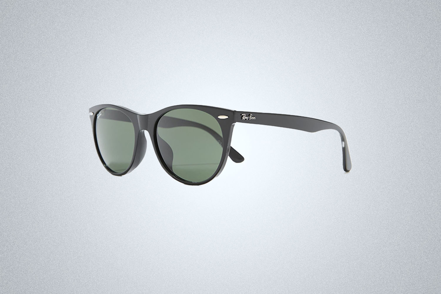 A pair of sunglasses on a gray background