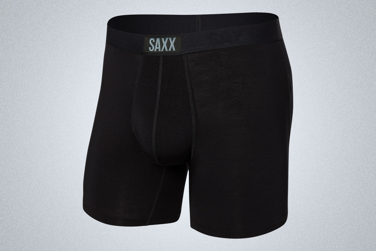a pair of SAXX underwear on a grey background