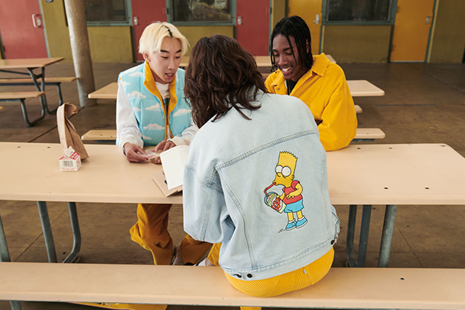 a campaign image. from Levi's x The Simpsons