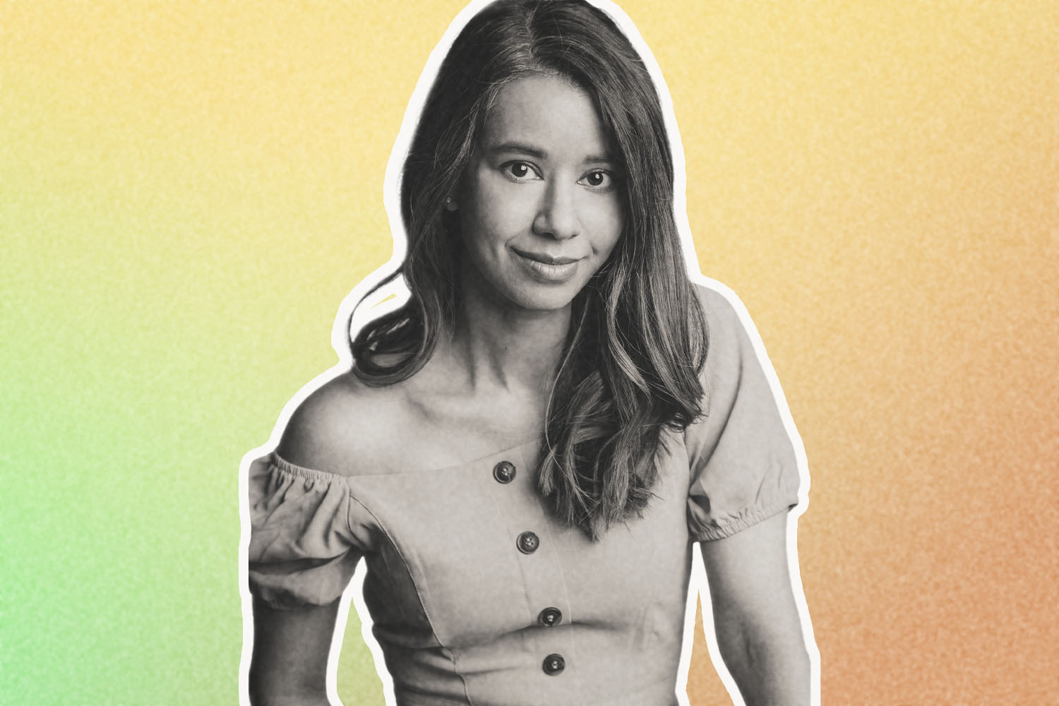 A headshot of actor and director Sujata Day, who we interviewed about her first feature-length film "Definition Please," which is now streaming on Netflix