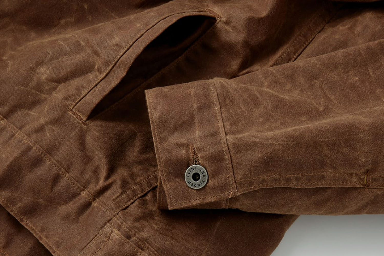 a close up of a waxed trucker jacket