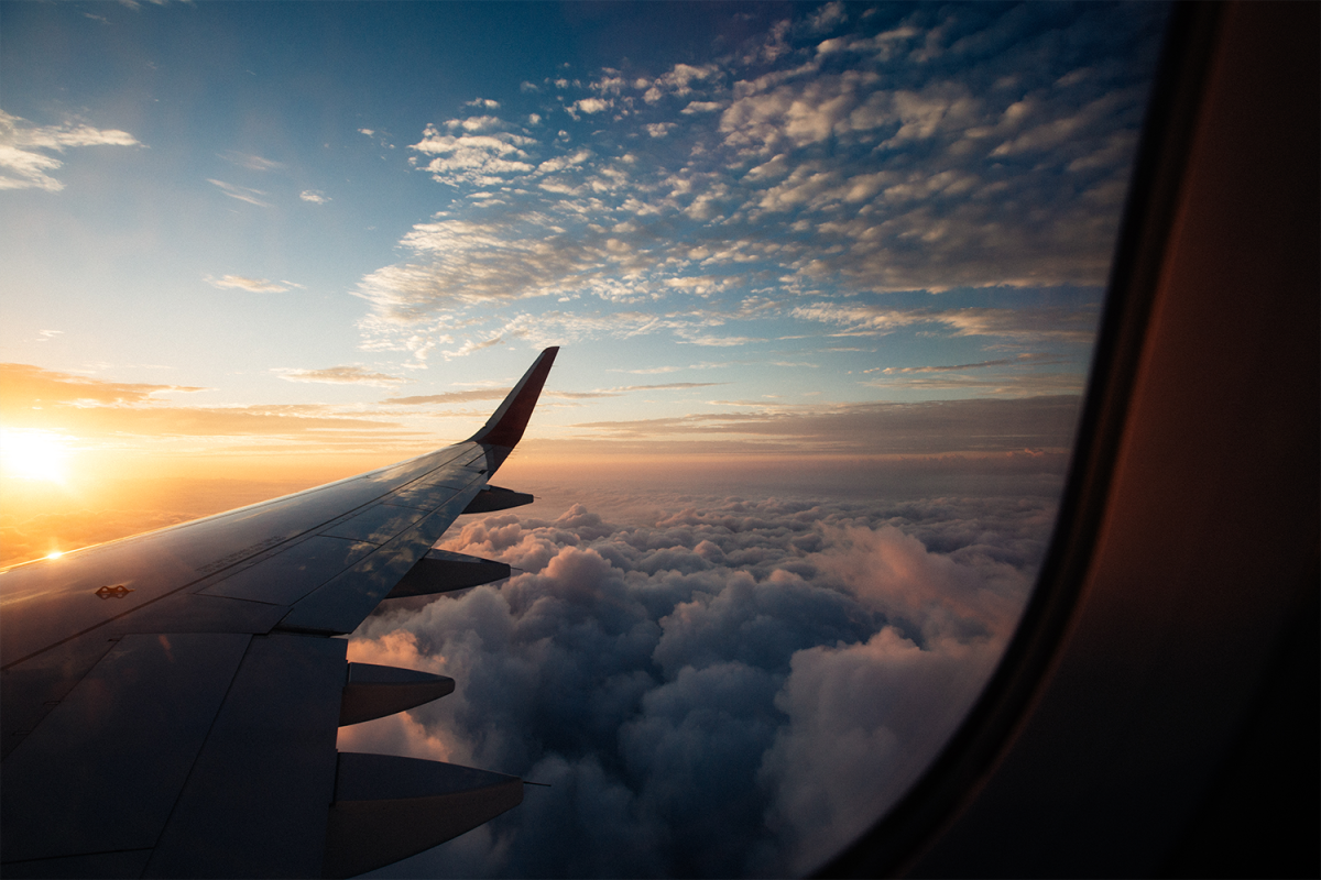 The view from an airplane window. Here's why you should open your window shades during takeoff and landing on an airplane.