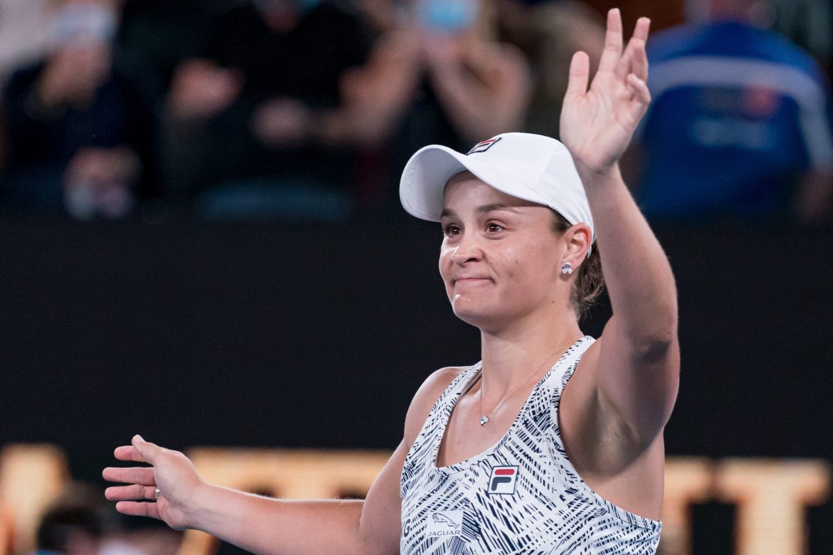 Ashleigh Barty of Australia celebrates match point in her Women’s Singles Final match at the 2022 Australian Open