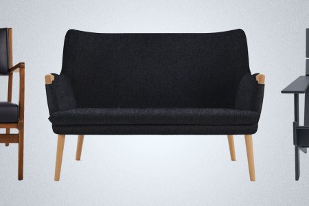 Two lounge chairs and a sofa from Design Within Reach, which has just opened its Semiannual Sale offering furniture discounts in March 2022