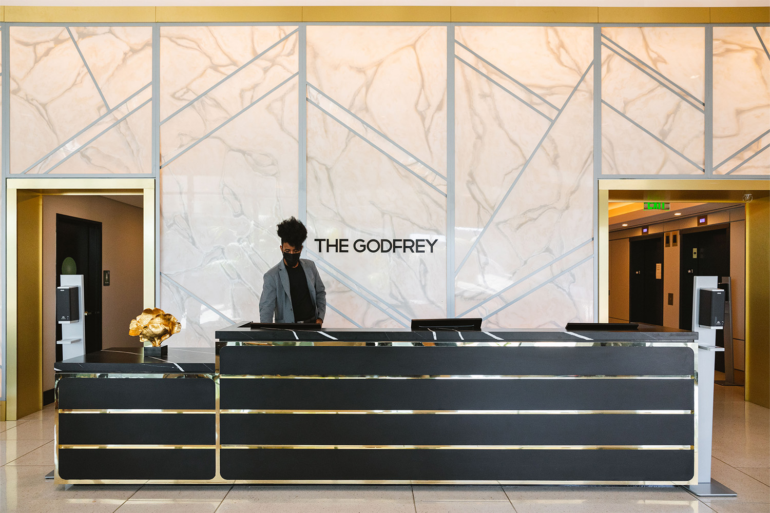 The lobby of The Godfrey.