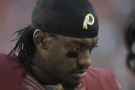 Ex-Washington quarterback Robert Griffin III before a 2014 game at FedEx Field