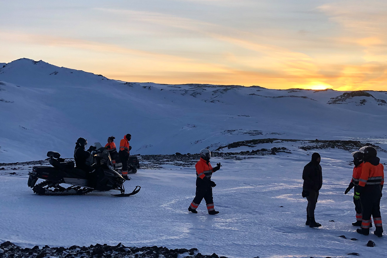Snowmobiling in Iceland.
