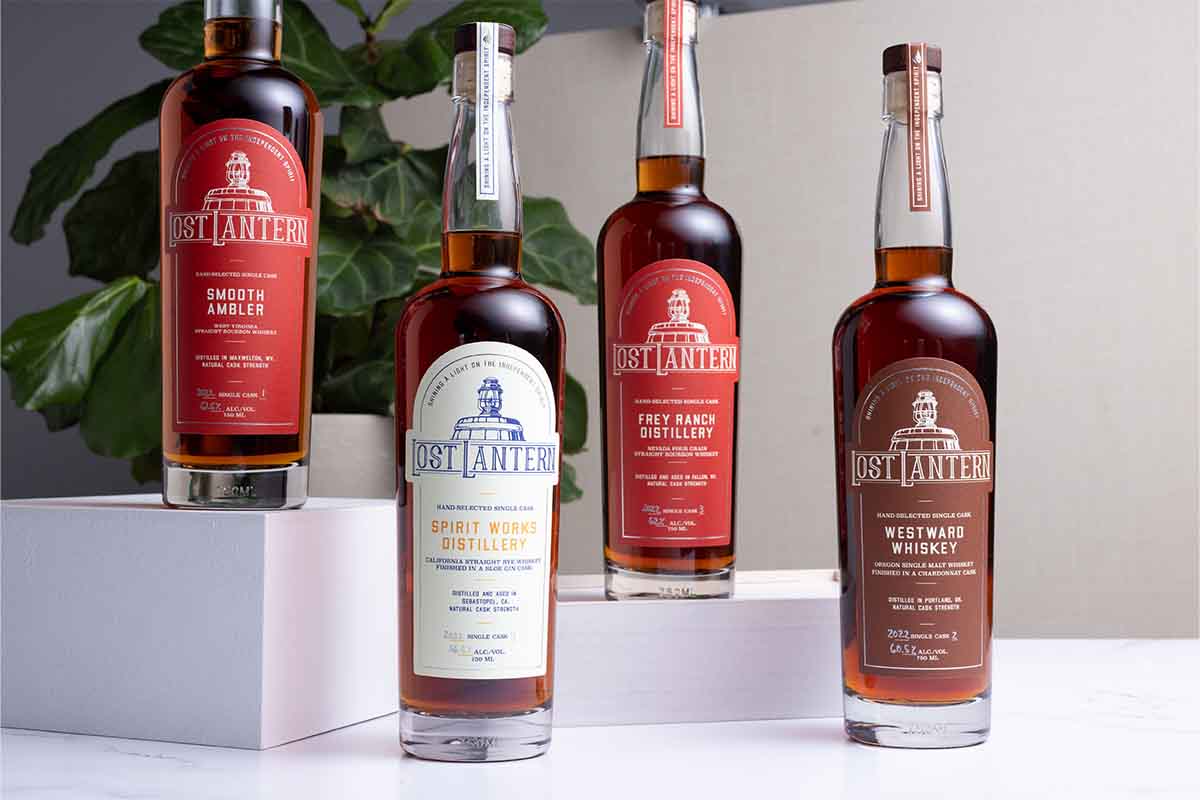 The four new spring releases from Lost Lantern, an independent American whiskey bottler