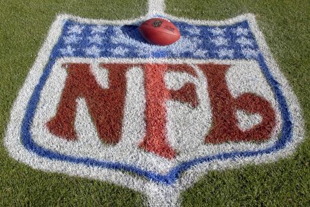 The official football for the NFL with the signature of commissioner Roger Goodell.