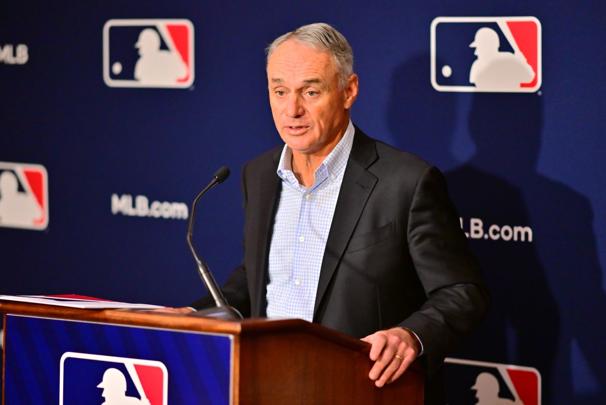 Major League Baseball Commissioner Rob Manfred, the face of MLB owners, answers questions