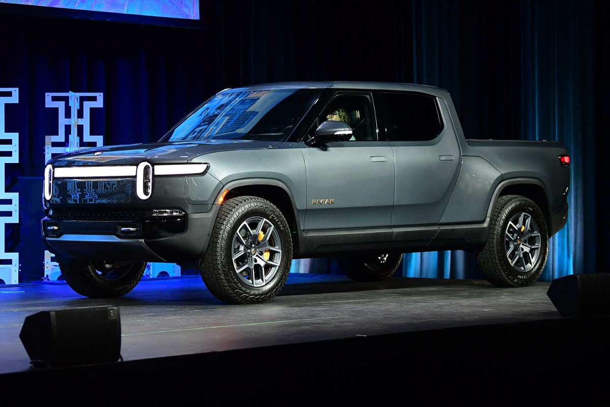 The Rivian R1T, an electric pickup truck, at the Los Angeles Auto Show. Dan Ives of Wedbush Securities called the EV maker "a bad episode out of the Twilight Zone" after the stock price crashed following a lower production estimate for 2022.