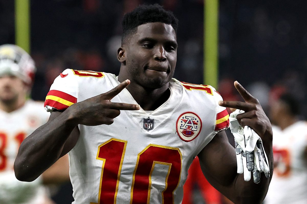 Tyreek Hill walks off the field after a game against the Las Vegas Raiders. The trade of Hill, who recently moved to the Miami Dolphins, means the NFL is now acting more like the NBA.