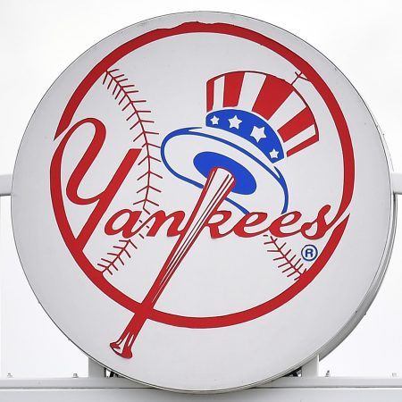 A detailed view of the New York Yankees logo on top of Steinbrenner Field. A judge recently ruled in March 2022 that an MLB letter related to a sign-stealing investigation of the New York Yankees be unsealed.